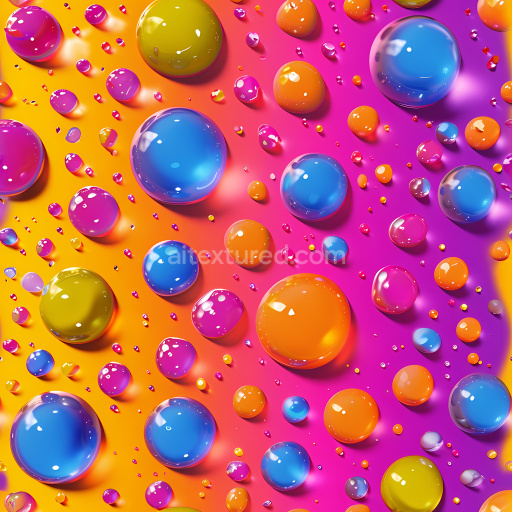 Seamless 3D Inflated Glossy Multicolor Bubble PBR Texture