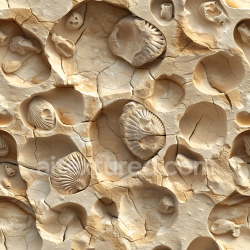 seamless Seamless 3D Fossilized Limestone Rock PBR Texture with Embedded Shells and Cracks texture 8k free download PBR