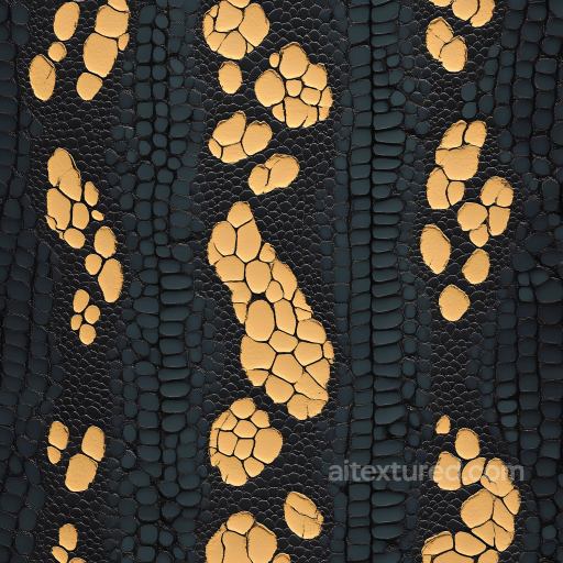 Stylized Cracked Skin PBR Texture Featuring Golden Flakes and Organic Patterns seamless Skin PBR texture