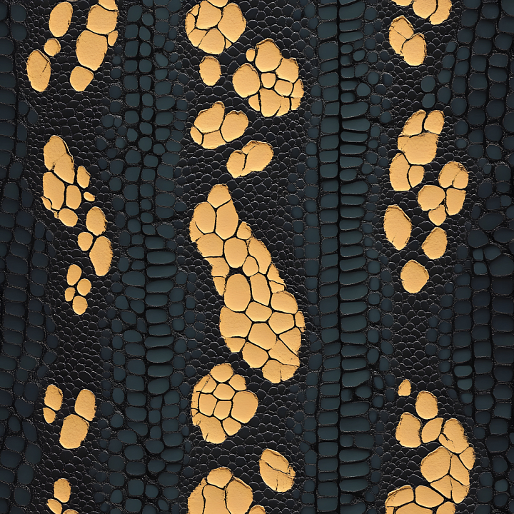 Stylized Cracked Skin Featuring Golden Flakes and Organic Patterns seamless PBR texture preview