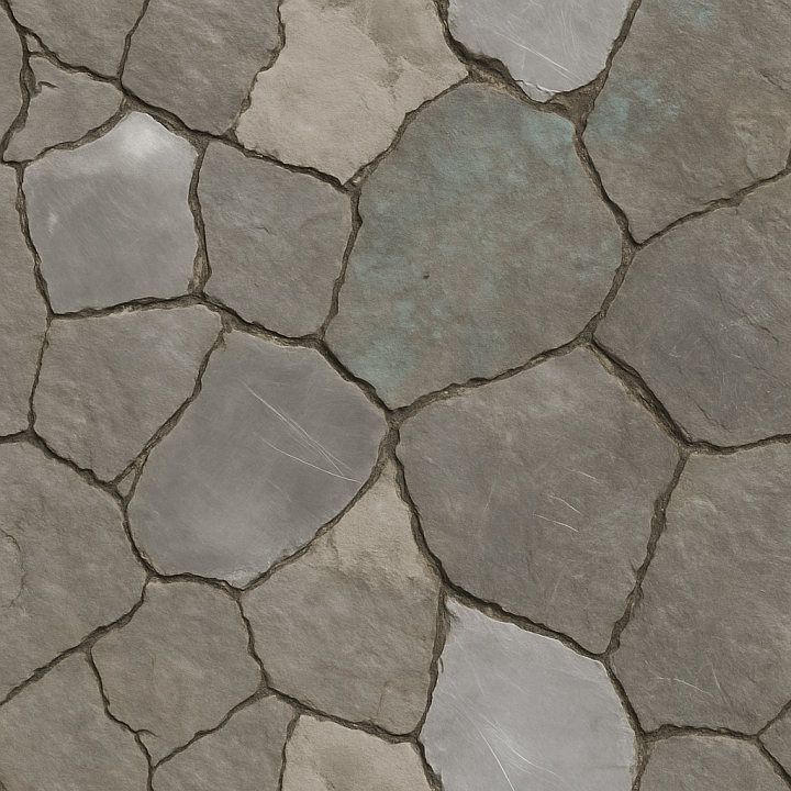 Cracked Stone Surface With Deep Cracks And Matte Finish seamless PBR texture preview