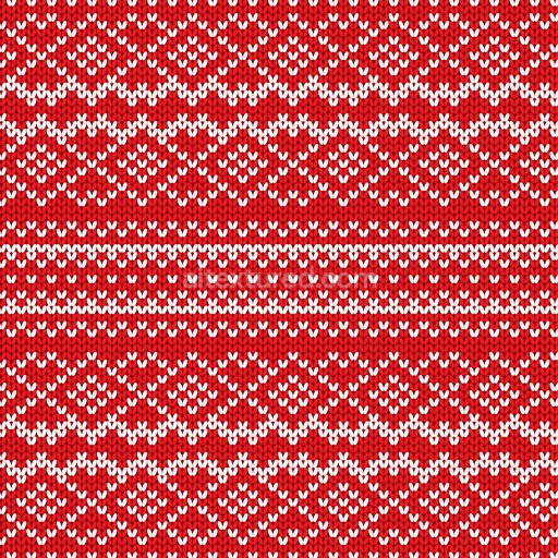 Seamless 3D PBR Texture of Red and White Knitted Winter Pattern