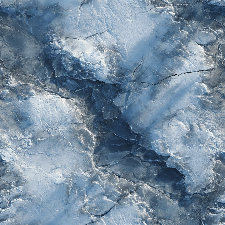 Stone of Ice-Covered Rocky Ground with Cracks and Frost seamless PBR texture preview