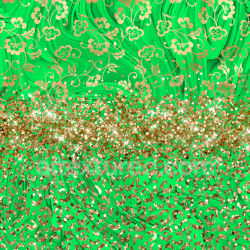 seamless Seamless 3D PBR Texture with Festive Green Swirls and Gold Glitter Pattern texture 8k free download PBR
