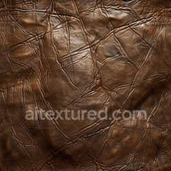 seamless Seamless 3D PBR Texture of Distressed Brown Leather with Deep Wrinkles and Natural Grain texture 8k free download PBR