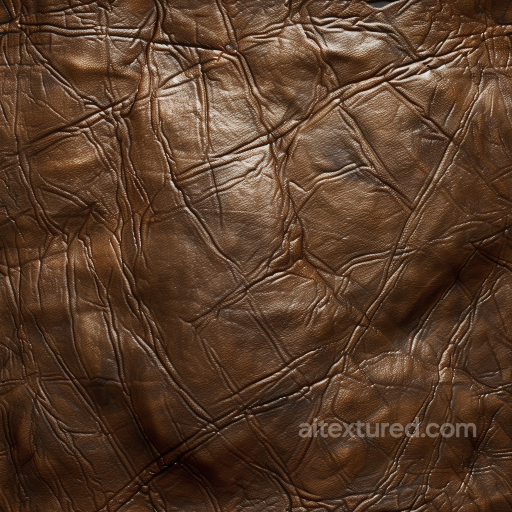 Distressed Brown Leather Seamless Texture with Deep Wrinkles and Natural Grain seamless Leather PBR texture