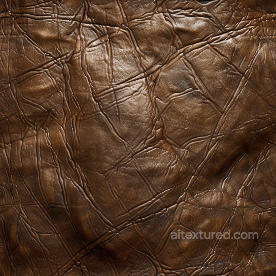 Distressed Brown Leather Seamless Texture with Deep Wrinkles and Natural Grain Leather texture preview