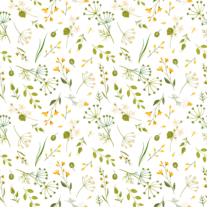 Featuring Delicate Wild Flower Greenery Pattern seamless PBR texture preview