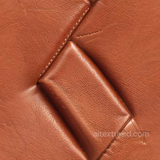 Quilted Brown Leather PBR Texture with Detailed Grain and Stitching seamless Leather PBR texture