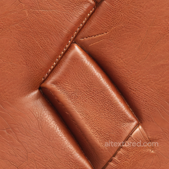 Quilted Brown Leather PBR Texture with Detailed Grain and Stitching Leather texture preview