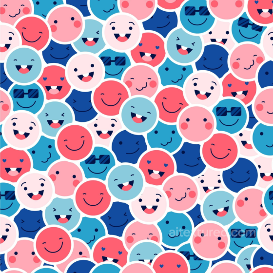 Happy Face Pattern Texture with Multicolor Smiley Faces Happy Face pattern texture preview