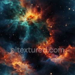 seamless Seamless 3D Space PBR Texture Featuring Swirling Nebula with Blue and Orange Hues texture 8k free download PBR