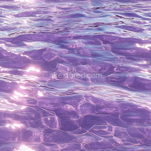 Seamless 3D PBR Stylized Purple Water Surface Texture with Light Reflections