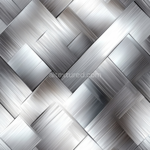 Preview — Seamless 3D brushed steel PBR texture featuring a woven panel pattern