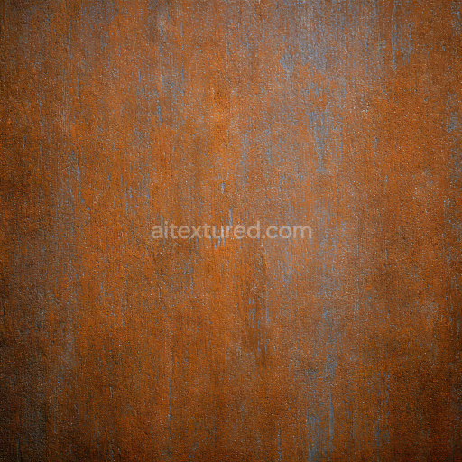 Seamless 3D PBR Rusted Metal Texture Featuring Orange Patina and Corrosion Detailing