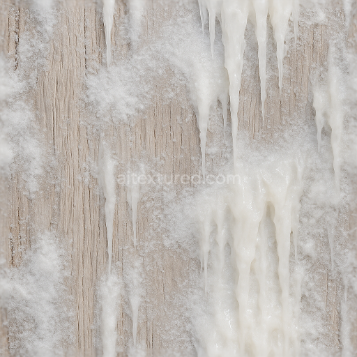 Seamless 3d texture pbr 8k snowy wood frosted glass icicles candle wax