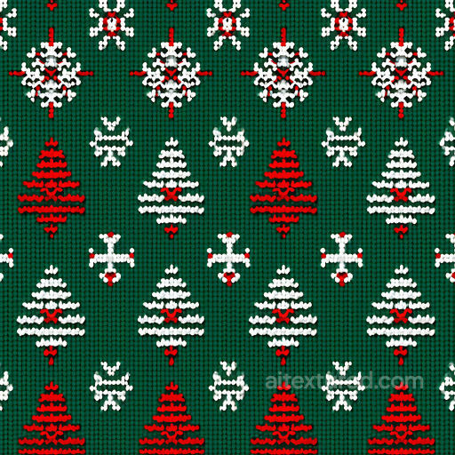 Knitted Christmas Pattern Texture in Green, Red, and White seamless All Christmas Digital paper PBR texture