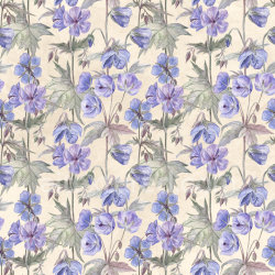 seamless Seamless 3D PBR Texture of Delicate Blue Flowers with Vintage Botanical Style texture 8k free download PBR