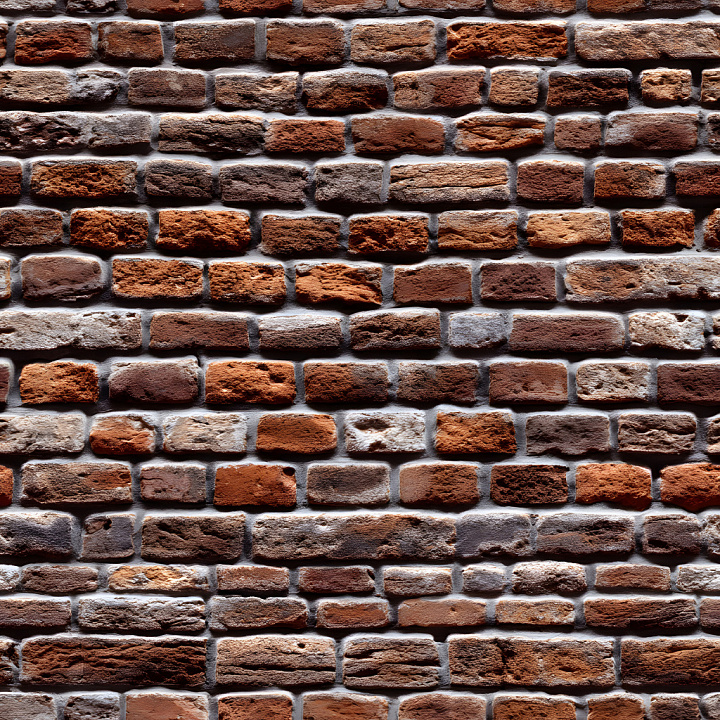 Cracked Brick Wall with Realistic Holes and Weathered Surface seamless PBR texture preview