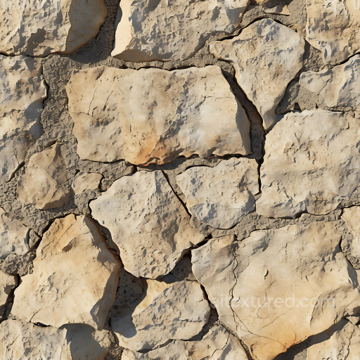 Weathered Stone Wall PBR Texture with Earthy Beige Tones and Rough Surface seamless Stone PBR texture