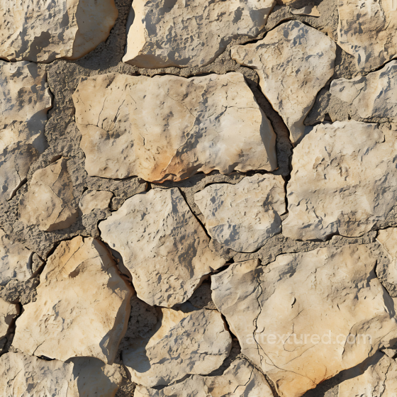 Weathered Stone Wall PBR Texture with Earthy Beige Tones and Rough Surface Stone texture preview