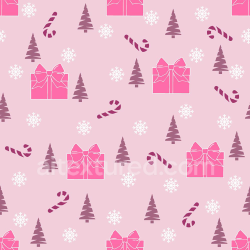 seamless Seamless 3D PBR Texture Featuring Pink Christmas Gifts, Purple Trees, and Snowflakes texture 8k free download PBR