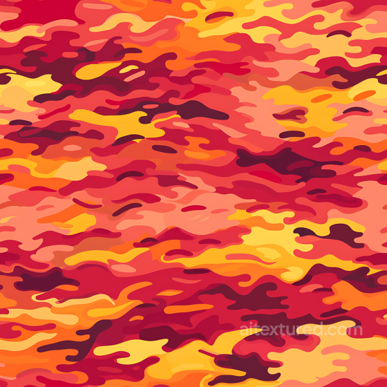 Stylized Red-Orange Camouflage PBR Texture with Abstract Organic Shapes Color Camouflage texture preview