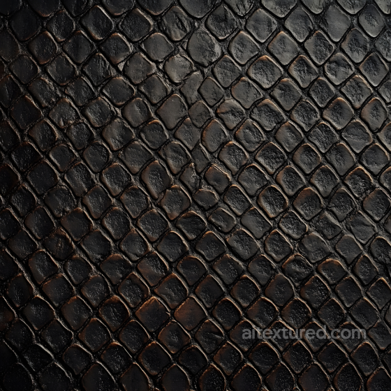 Dark Scaled Skin Texture Featuring Glossy, High-Relief Scales and Subtle Roughness Skin texture preview
