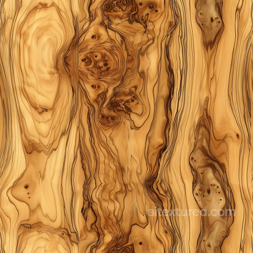 olive wood PBR texture with rich knots and swirling grain pattern seamless Wood PBR texture