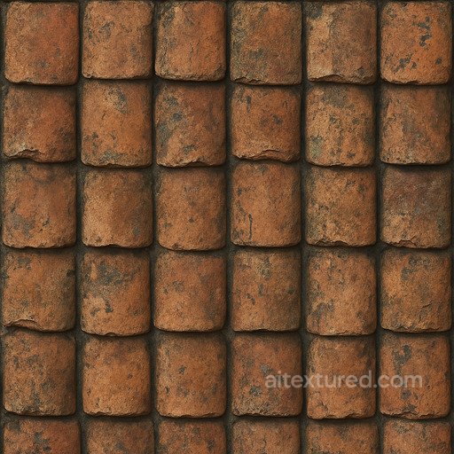 Worn Clay Tiles Seamless Texture seamless Roofing PBR texture