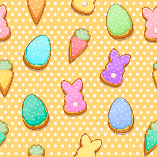 Featuring Colorful Easter Cookie Shapes on Polka Dot Background seamless All Christmas Digital paper PBR texture