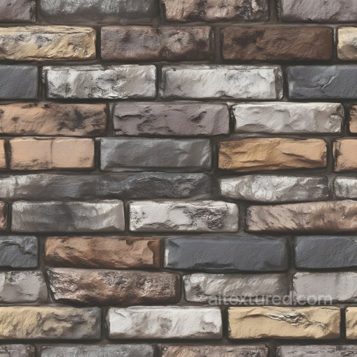 Cracked Brick Wall PBR Texture with Multicolor Rough Surface seamless Brick PBR texture
