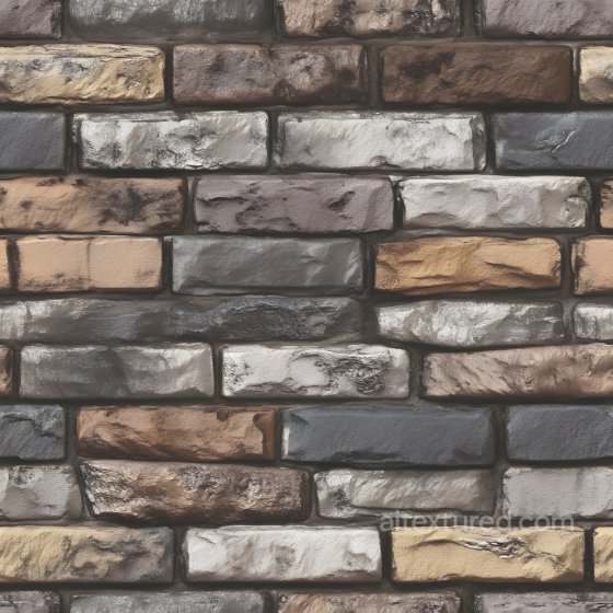 Cracked Brick Wall PBR Texture with Multicolor Rough Surface Brick texture preview