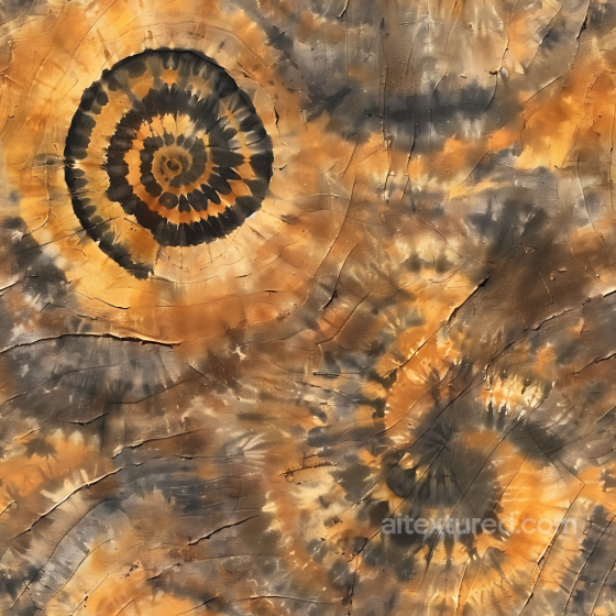 Tie-Dye Style Camouflage PBR Texture with Organic Spiral Patterns in Earth Tones Color Camouflage texture preview