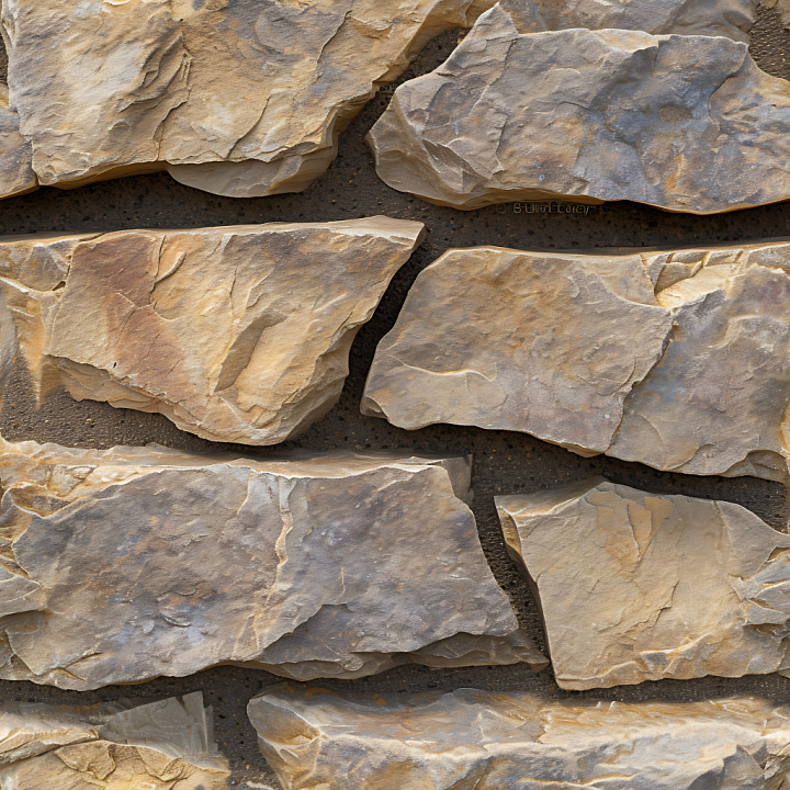 Weathered Sandstone Stone Wall with Natural Cracks and Rough Surface seamless PBR texture preview