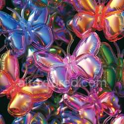 seamless Seamless 3D Inflated PBR Texture of Iridescent Vinyl Butterfly Balloons texture 8k free download PBR
