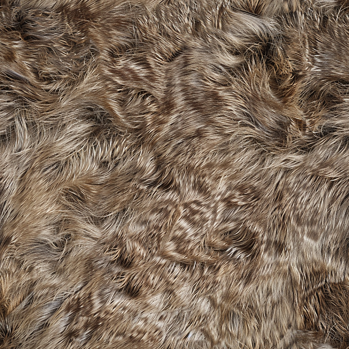 Brown Fur Leather with Rich Natural Fur Detailing seamless PBR texture preview
