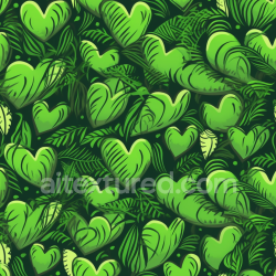 seamless Seamless 3D PBR Texture with Vibrant Green Heart-Shaped Leaf Pattern texture 8k free download PBR
