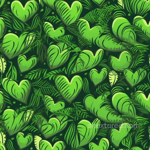 with Vibrant Green Heart-Shaped Leaf Pattern seamless St patrick digital paper bundle PBR texture