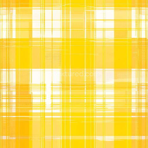Seamless 3D PBR Texture of Bright Yellow Plaid Fabric with Fine Line Weave