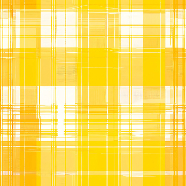 Bright Yellow Plaid Fabric with Fine Line Weave seamless PBR texture preview