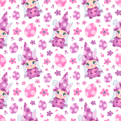 seamless Seamless 3D PBR Texture Featuring Cute Easter Bunny and Polka-Dot Eggs texture 8k free download PBR