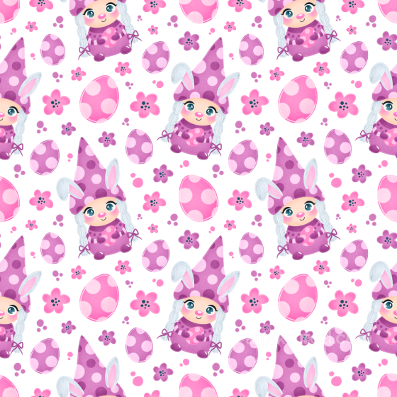Featuring Cute Easter Bunny and Polka-Dot Eggs All Easter Digital paper texture preview
