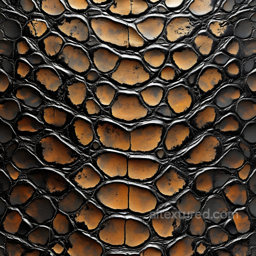 Crocodile Skin PBR Texture with Glossy, Scaled Surface and Natural Color Variation seamless Skin PBR texture
