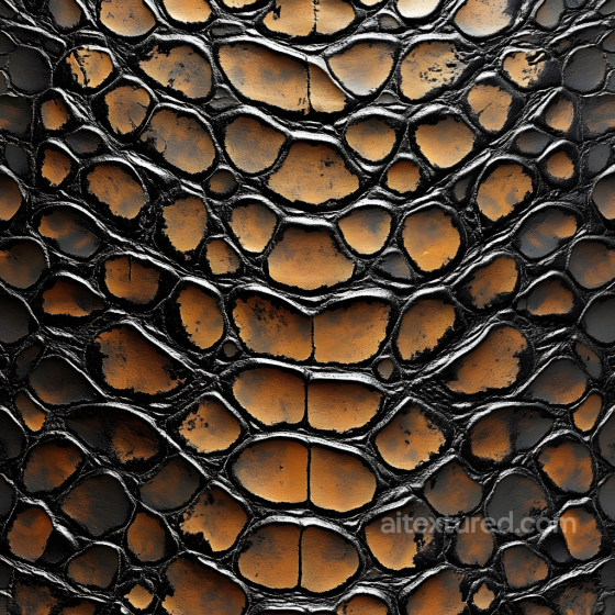 Crocodile Skin PBR Texture with Glossy, Scaled Surface and Natural Color Variation Skin texture preview
