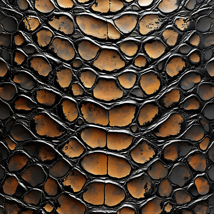 Crocodile Skin with Glossy, Scaled Surface and Natural Color Variation seamless PBR texture preview