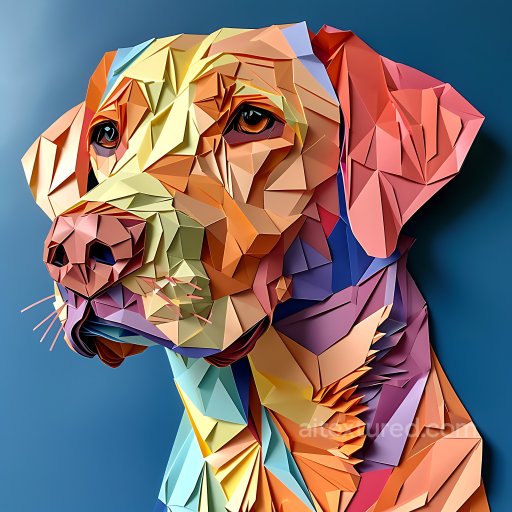 Animal - Seamless 3D PBR Texture of Chesapeake Bay Retriever Dog with Origami Geometric Style texture preview
