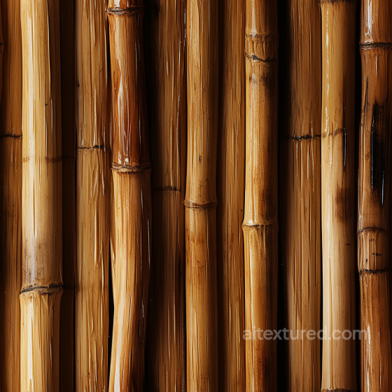 Glossy Polished Bamboo Culms Seamless Texture with Rich Brown Tones Bamboo texture preview