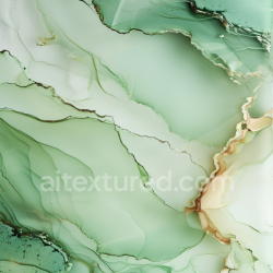 seamless Seamless 3D Alcohol Ink PBR Texture with Soft Green Fluid Waves and Gold Veins texture 8k free download PBR