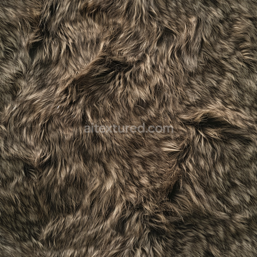Seamless 3D PBR Shaggy Fur Brown Leather Texture with Realistic Hair Strands
